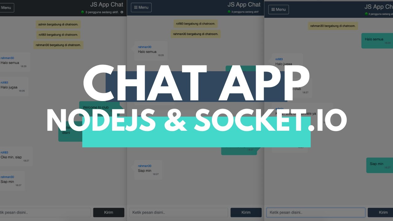 Website Chat App Menggunakan Nodejs Dan Socket Io Youtube