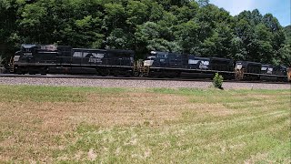 Short NS Manifest with two sets of helpers and SD70ACe sister units at Horse Shoe Curve