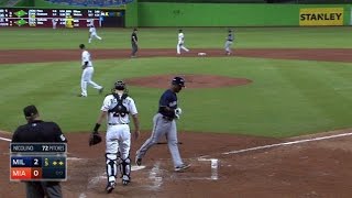 MIL@MIA: Lucroy doubles home Segura in the 5th