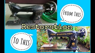 OLD ORIGINAL SINGER SEWING MACHINE RESTORATION / HOW TO RESTORE SEWING MACHINE