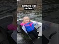 3 year old catches big fish