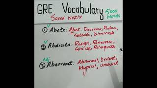GRE Vocabulary Episode-1 of 5000 Words