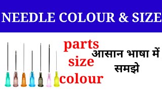 NEEDLE PARTS NAME COLOUR SIZE SYRINGE PARTS NAME आसान भाषा में समझे||