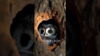 A Wise Brown Owl in a Tree Hollow  10 Sec Short 🦉🌲 #Shorts