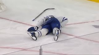 John Tavares gets injured by blocking a 97mph shot!!! Comes back 5 minutes later