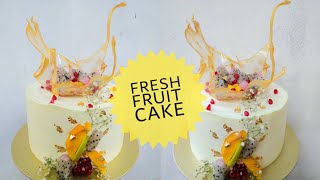 Fresh Fruit Cake🎂 //Vanilla fresh fruit cake in malayalam