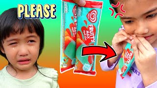 เฌอเบ็ท กินไอติม กับพี่ออมเล็ต กินไปกินมา ร้องไห้ อีกจนได้ ไอติมวอลล์ FRUITY MAX | SHERBET FUNNY