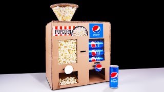 DIY How to Make Popcorn and Pepsi Vending Machine from Cardboard