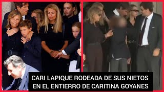 ❤️CARI LAPIQUE ABRAZADA A SUS NIETOS EN EL ENTIERRO DE CARITINA GOYANES