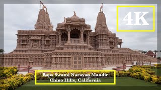 🇺🇸USA🇺🇸 Temple Darshan - 4K Baps Swaminarayan Temple, Chino Hills, California ~ Divine Architecture