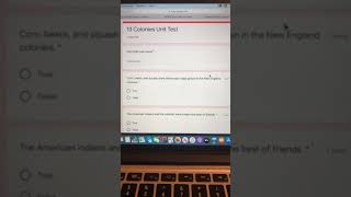 Lesson: 13 Colonies Unit Test