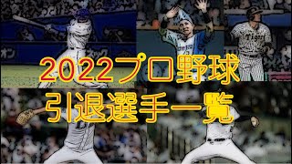 2022年プロ野球引退選手一覧