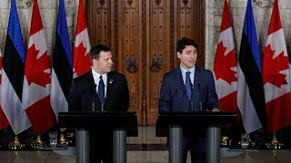 Prime Minister Trudeau holds a joint media availability with Prime Minister Ratas of Estonia