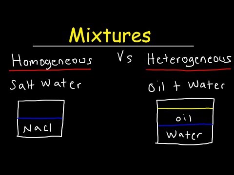 What are the 2 types of homogeneous mixtures?