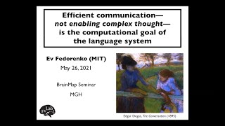 Efficient comm. – not enabling complex thought – is the computational goal of the language system
