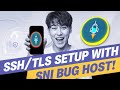 Create & Connect SSH/TLS  Server Using SNI Host in HTTP Injector App!