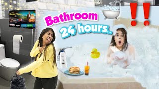 Living in a Bathroom for 24 Hours!🚽🛁