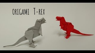 ORIGAMI T - REX, Tyrannosaurus 색종이로 티라노사우루스 접기, 티렉스, 아이들과 함께 만드는 공룡접기