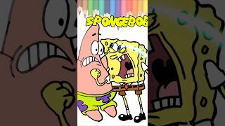 cara menggambar mudah | SPONGEBOB cartoon drawing | step by step  #drawing  #shorts #fypシ゚ #art