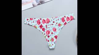 comfortable women's custom printed thong panties