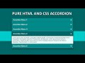 Simple Accordion Menu Using Pure HTML And CSS Only!