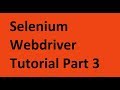 Selenium WebDriver Tutorial Part 3