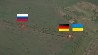 Russian armored vehicle engages in close combat with German Leopard 2 tank/Military Simulation