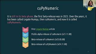 Webinar - Python GPU computing (Cunumeric, cuPy, JAX, Pytorch)