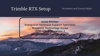 Trimble RTX Setup