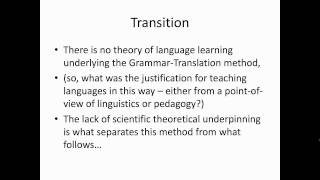 Enter Grammar-Translation Method