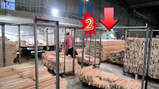 Look how the Chinese cut knots on wood strips. This is their factory.