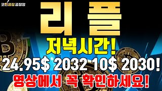 [리플] 저녁시간! 24.95$ 2032 10$ 2030! 영상에서 꼭 확인하세요!