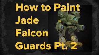 How to Paint Clan Jade Falcon Guards Part 2 | Oil Blending on Battletech Miniatures