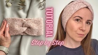How to Knit a Double-Layer HeadBand with Tubular Ribbing | No Circular Needles!