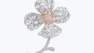 Dissoo® Sterling Silver Flower Brooch with 3ct Pink Primary Gemstone