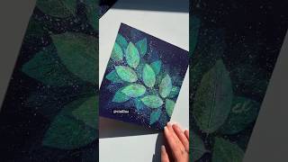 Northern lights painting / Leaf painting / Leaves prints / Botanical / Leaf art
