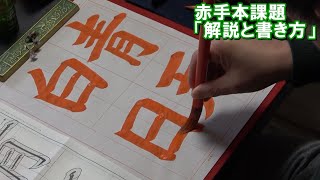 日本習字玉川習字教室 漢字部令和4年4月号赤手本課題「青天白日」