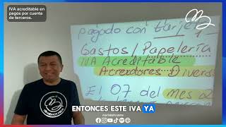 IVA Acreditable en pagos por cuenta de terceros