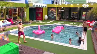 Të gjithë banorët në pishinë/ Zhytje, lojra dhe muzikë në shtëpi - Big Brother VIP 3