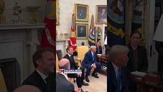 Funny Moments with President Trump and French PM Macron in the Oval Office of The White House