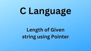 length of a string using pointers