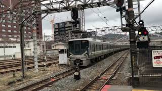 京都駅　普通湖西線近江舞子行き発車　新快速播州赤穂行き到着