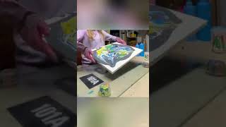 Acrylic MARBLE POUR Painting with Silicone Oil Cell Effect- Fluid Art