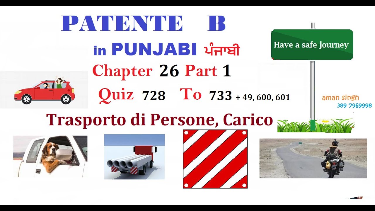 Patente B Punjabi Chapter 26 Part 1Trasporto Di Persone E Animali ...