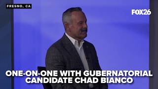 FOX26 News Anchor Madison Macay interviews California gubernatorial candidate Chad Bianco