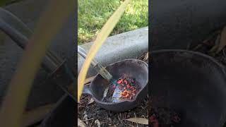 Securing a Closet Ring with Molten Lead