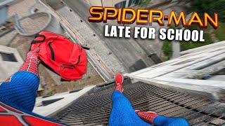 SPIDERMAN LATE FOR SCHOOL (Epic Parkour POV)