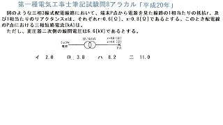 第一種電気工事士筆記試験問8アラカルト「平成20年」短絡電流