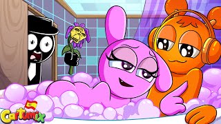 Historia de Sprunki: OREN x PINKI en la escuela BLACK está celoso ?! Cartumix en Español