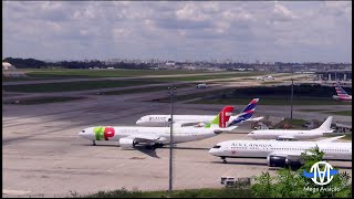 Movimento Fantástico De Pousos/Decolagens Avião Arremetendo Igual um Foguete Aeroporto De Guarulhos✔